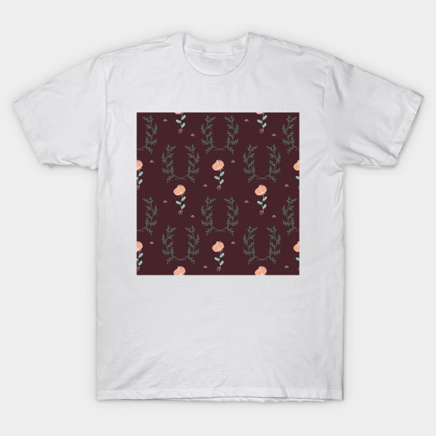 Elegance Seamless pattern with flowers T-Shirt by Olga Berlet